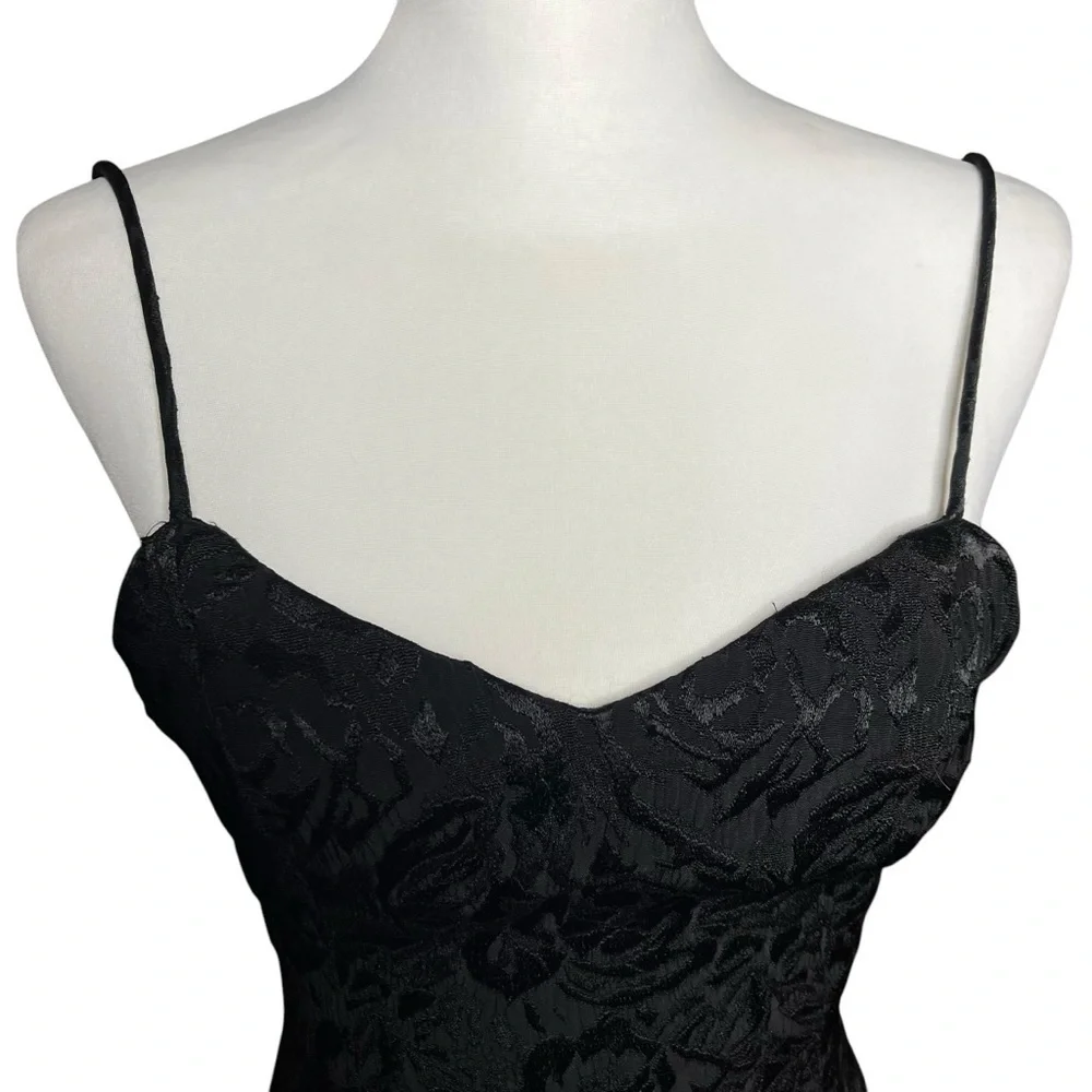VTG Scott McClintock Y2K Black Whimsigoth Floral Grunge Mini Dress 10P Fits 4